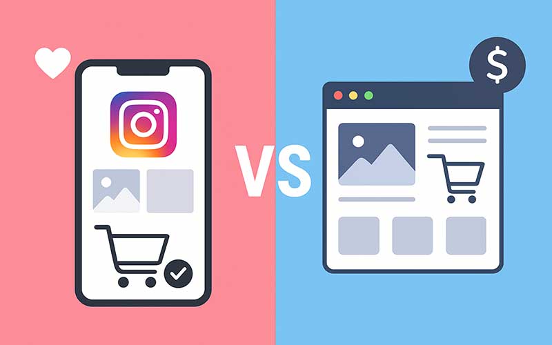 مقایسه فروش در اینستاگرام با فروش از طریق سایت | کدام بهتر است؟